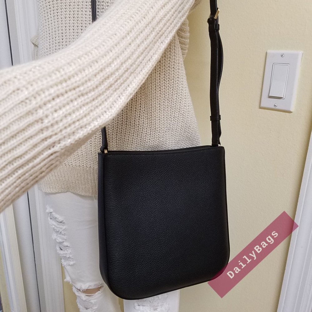 NWT KATE SPADE TOP ZIP CROSSBODY LEILA BLACK WKR00454 100% AUTHENTIC - Picture 10 of 11